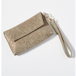 Anthropologie Llani Flat Stanley Suede Wristlet